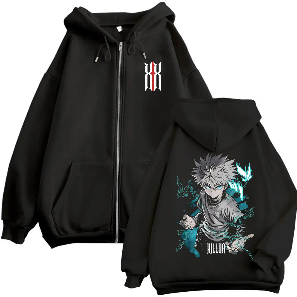 Anime Merch Hoodie - เสื้อฮู้ดซิป Hunter X Hunter Killua Zoldyck