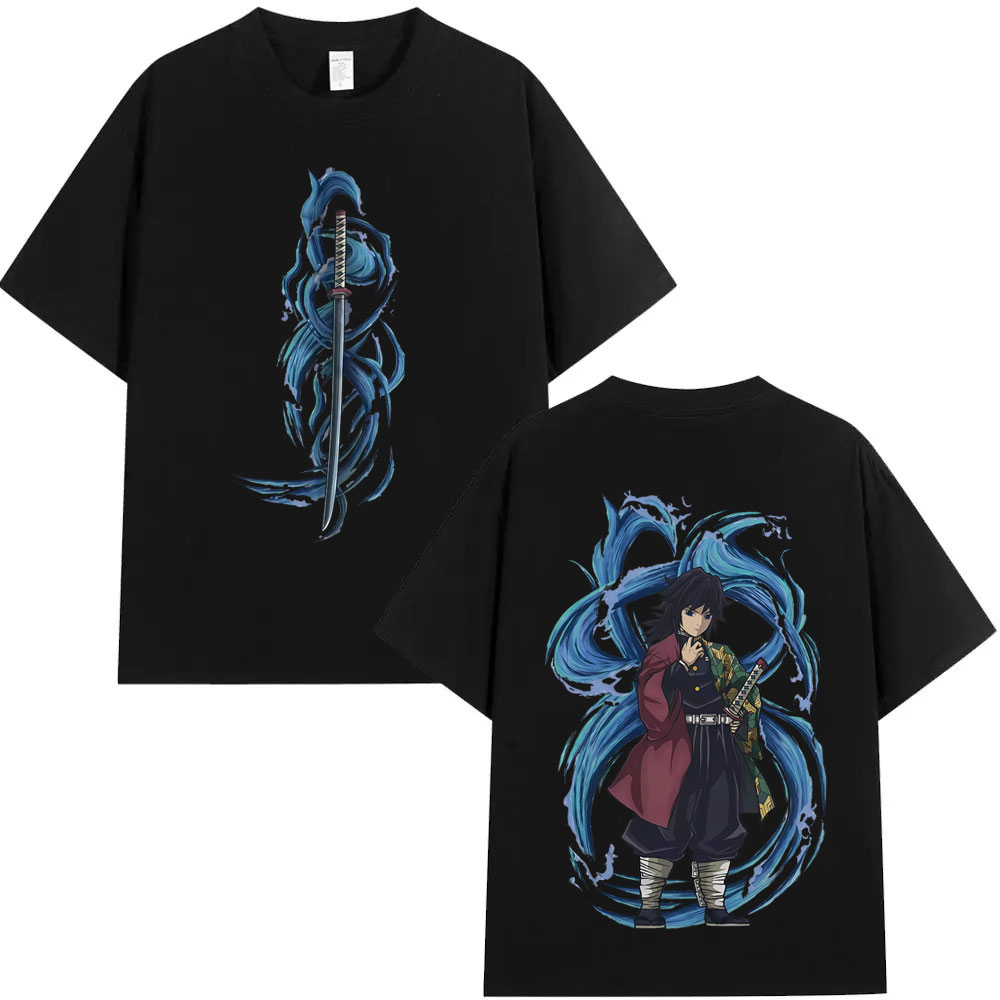 Anime Merch Shopping - เสื้อยืดลายการ์ตูนอนิเมะปี 2026 ตัวละครโทมิโอกะ กิยู นักฆ่าปีศาจ ฮะชิระแห่งน้ำ