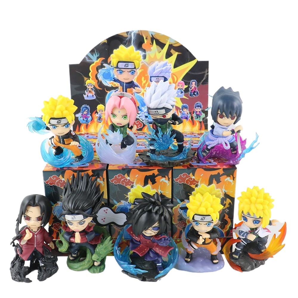 Anime Merchandise For Kids - ฟิกเกอร์นารูโตะรุ่น Q แบบกล่องสุ่ม 1-9 แบบ ของเล่นสะสม
