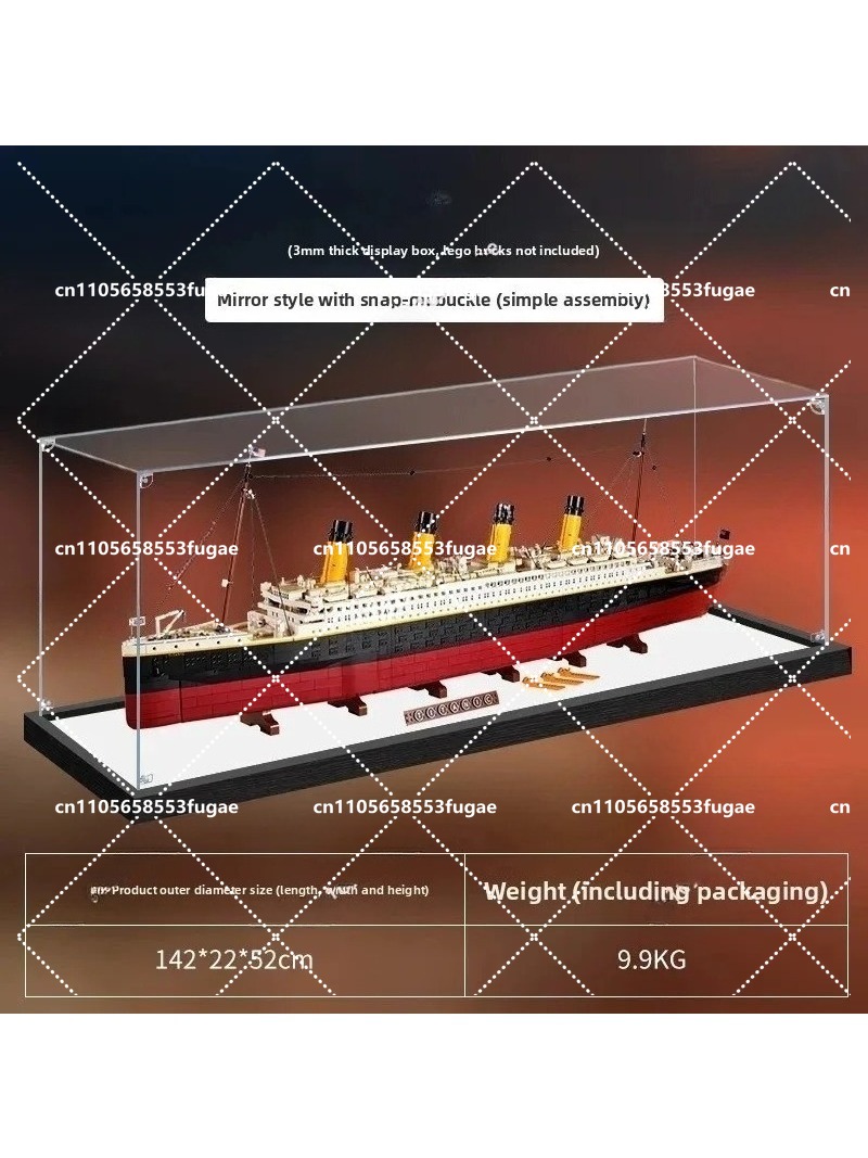 Figure Display Box - เหมาะสำหรับโมเดลเรือไททานิค 10294 กล่องอะคริลิคใสสำหรับโชว์ พร้อมฝาครอบกันฝุ่นแบบโปร่งใส