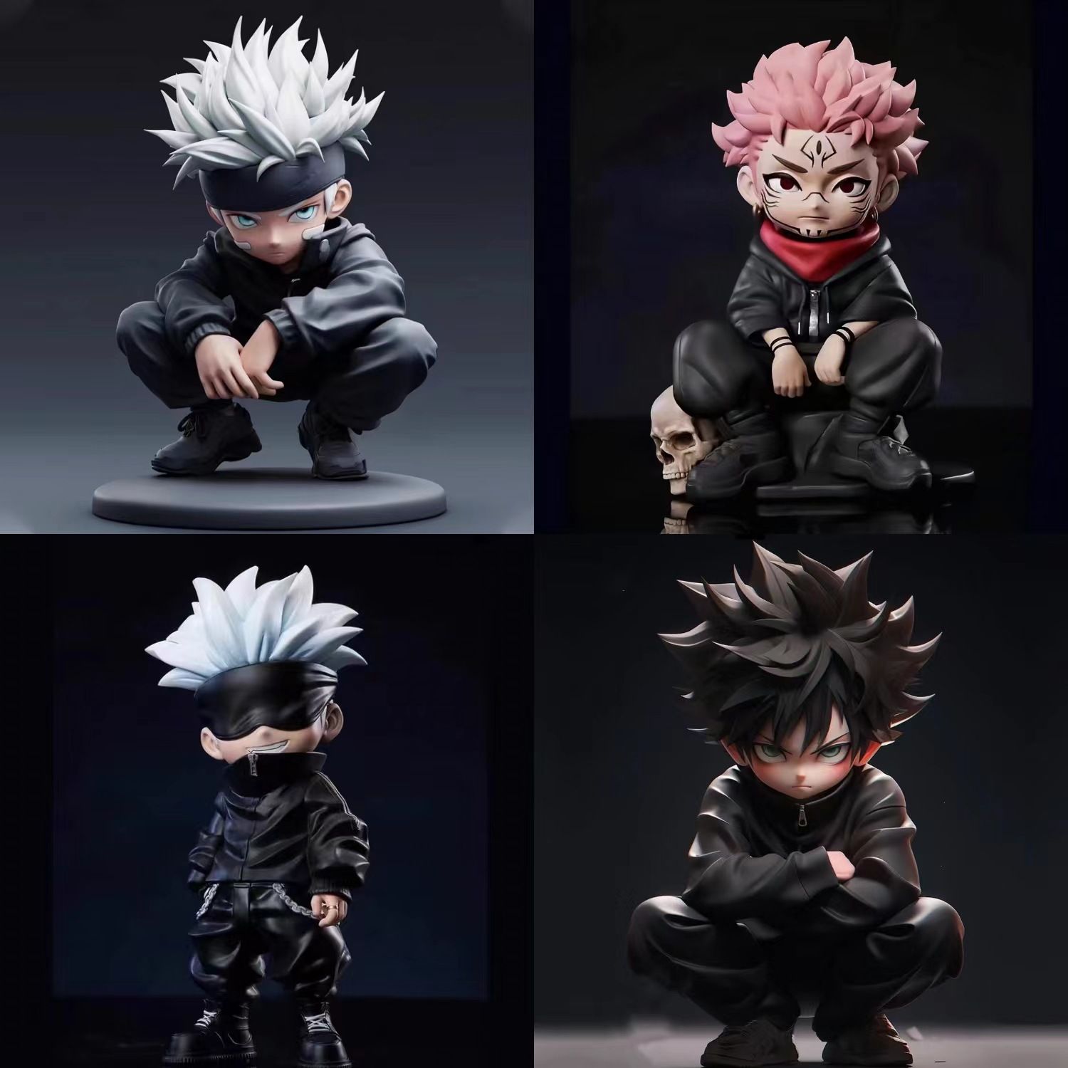 Figure Display Box - ฟิกเกอร์จูจุตสึไคเซ็น - โมเดลสะสมซาโตรุ โกโจท่าคrouch สำหรับตั้งโชว์ในรถหรือเคสคอมพิวเตอร์ ของขวัญวันเกิด