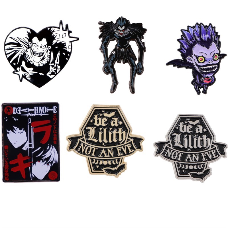 Enamel Pin Set - เข็มกลัดเคลือบลายการ์ตูนปีศาจกอธิคสุดน่ารัก สำหรับตกแต่งเสื้อผ้า กระเป๋าเป้ หมวก และชุดประจำวัน