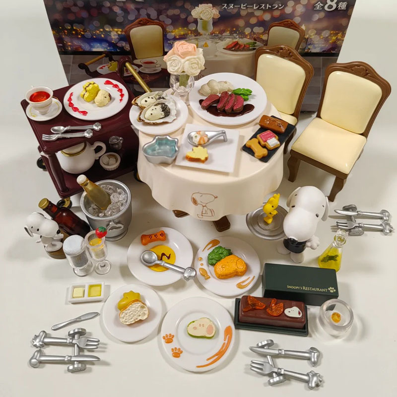 Figure Display Box - เรเมนท์ สโนปปี้ ร้านอาหารอเมริกัน ซีรีส์ร้านขนมหวาน กล่องสุ่มฟิกเกอร์จิ๋ว ชุดสเต็ก